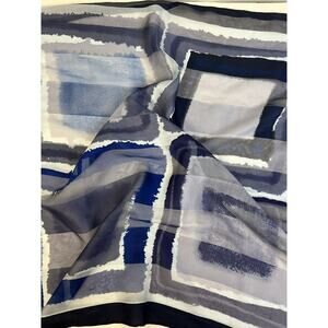 Symphony Scarfs 22" Square gray Black Abstract Semi Sheer Scarf Fashion Italy